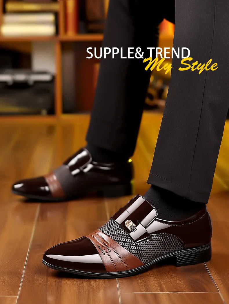 Montero Milan Dark Brown Lacquer Oxford Dress Shoe – Side view