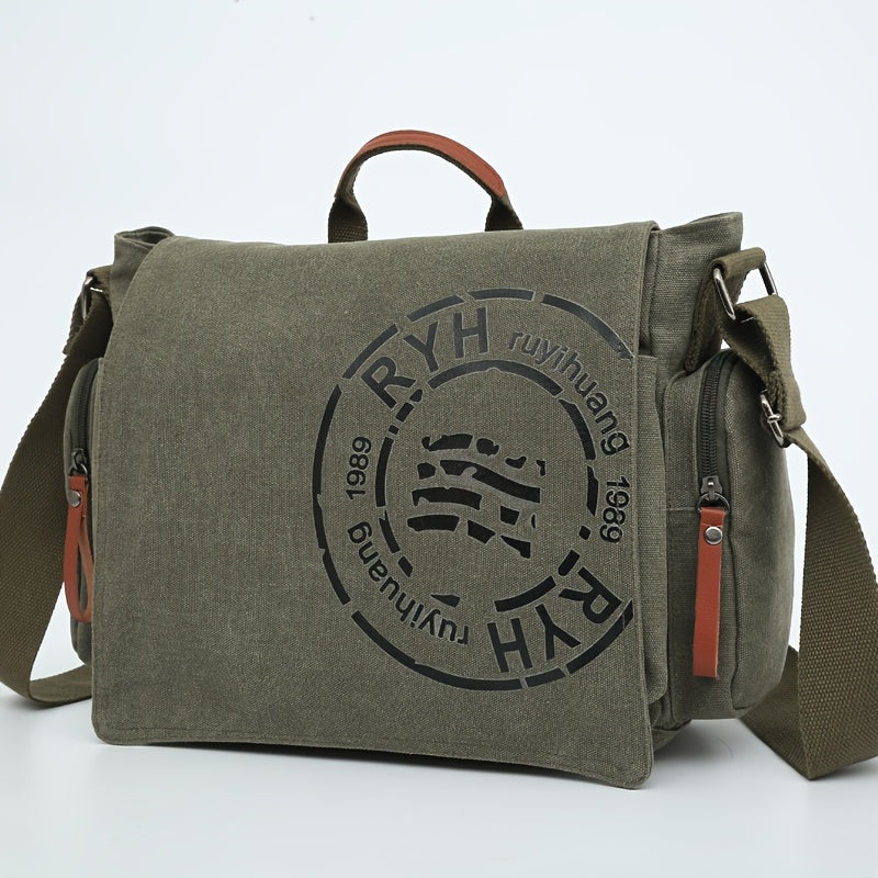Montero Milan canvas messenger bag available in green color option