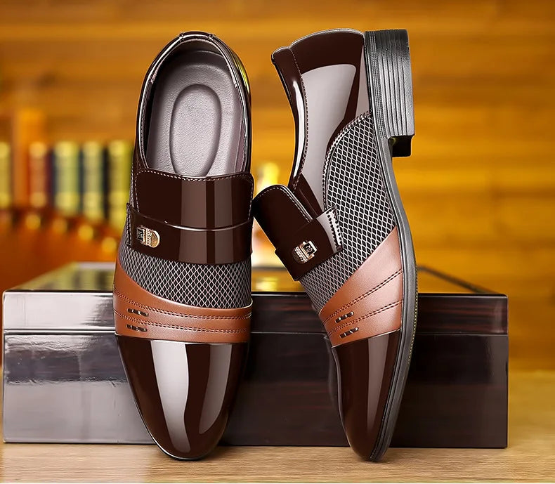 Montero Milan oxford dress shoes in black on white background