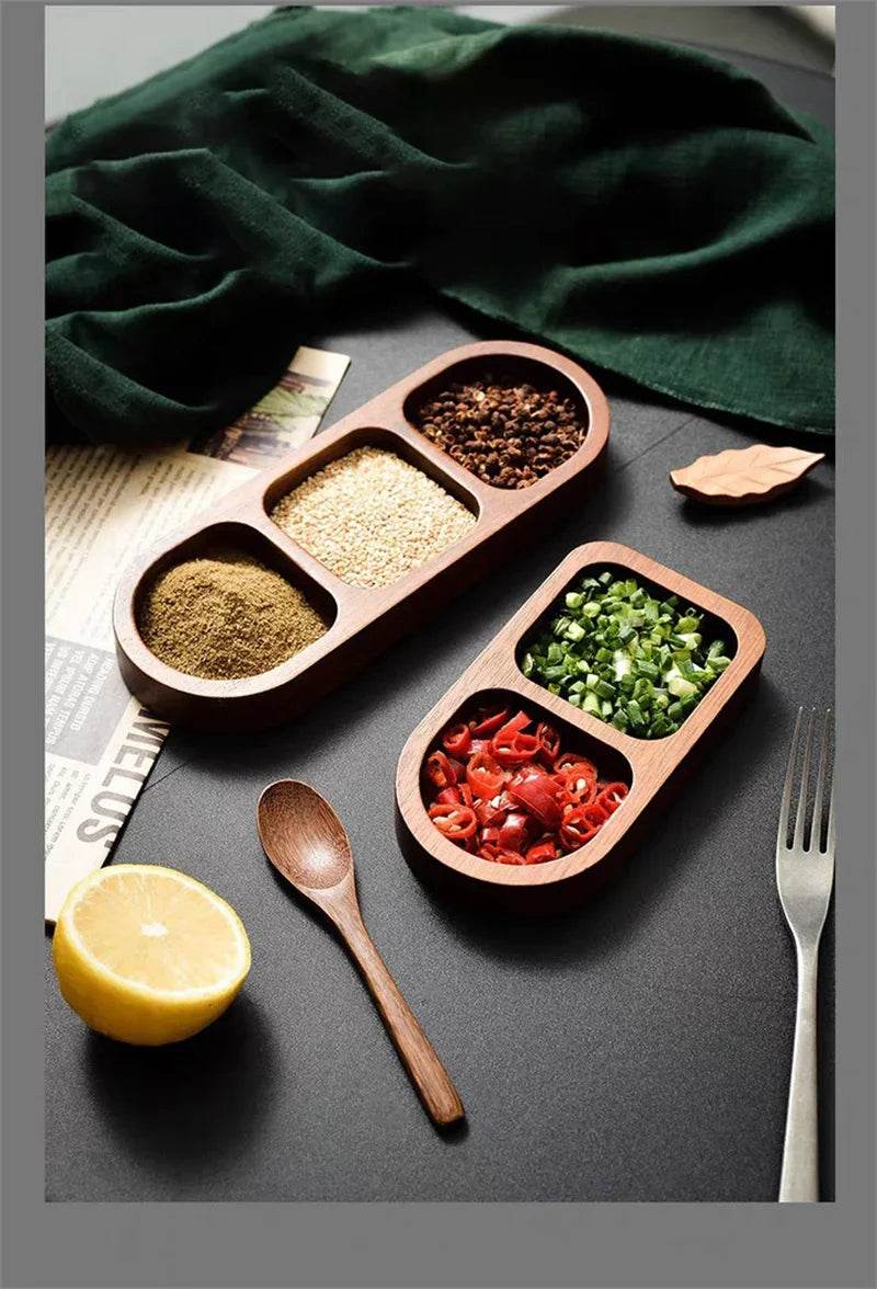 Naturuta™ Solid Wood Sauce & Snack Tray - Montero Milan