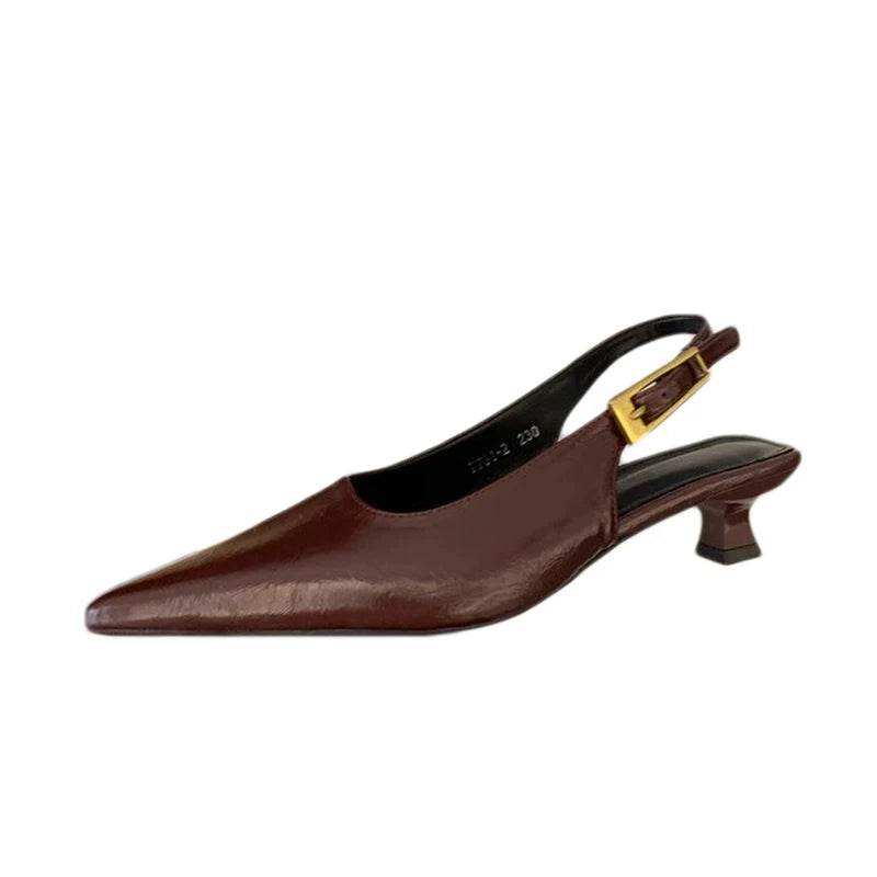 Summer Pointed Toe Women Sandals Fashion Singbacks Mules Shoes Ladies Elegant Low Heel Stripper Party Sandalias - Montero Milan