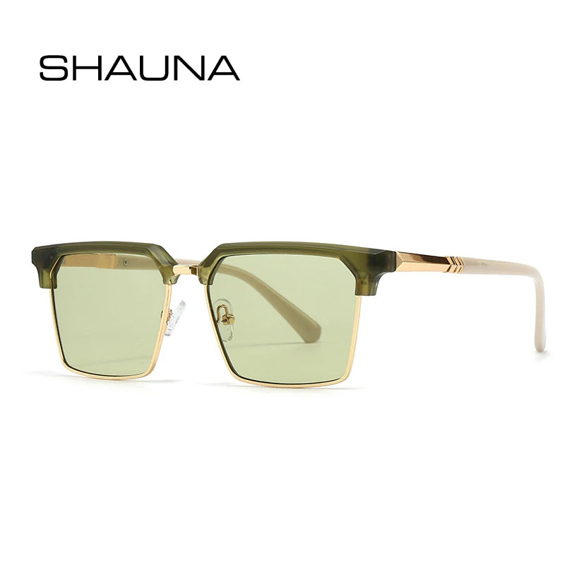 SHAUNA Square Women Fashion Sunglasses Gradient Men Vintage Green Sun Glasses Shades UV400