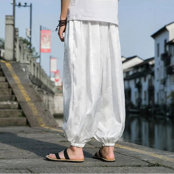 Samurai Style Wide-Leg Trousers