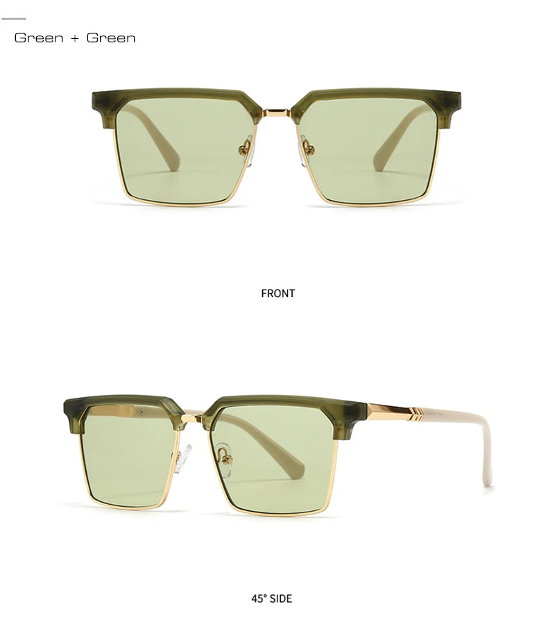 SHAUNA Square Women Fashion Sunglasses Gradient Men Vintage Green Sun Glasses Shades UV400