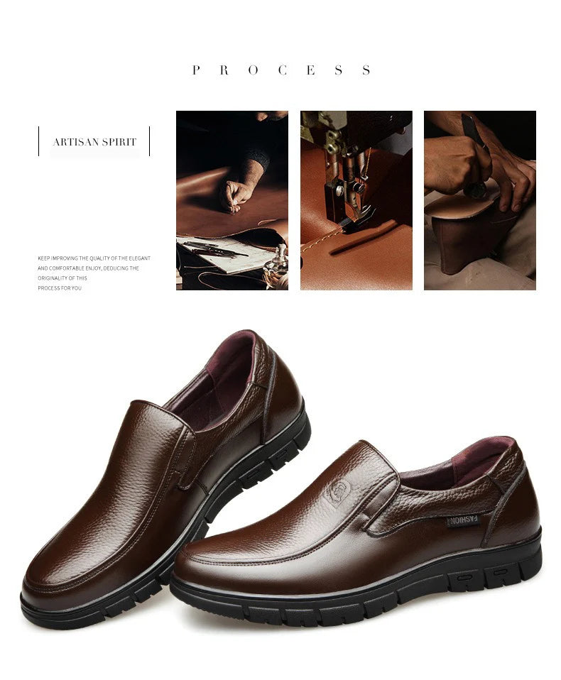 Genuine Leather Casual Shoes For Men Flat Platform Walking Shoes Outdoor Footwear Loafers Breathable Sneakers Handmade Shoes