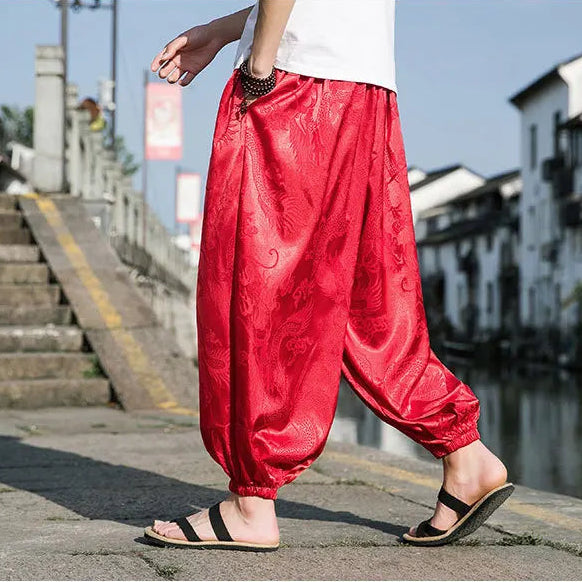 Samurai Style Wide-Leg Trousers