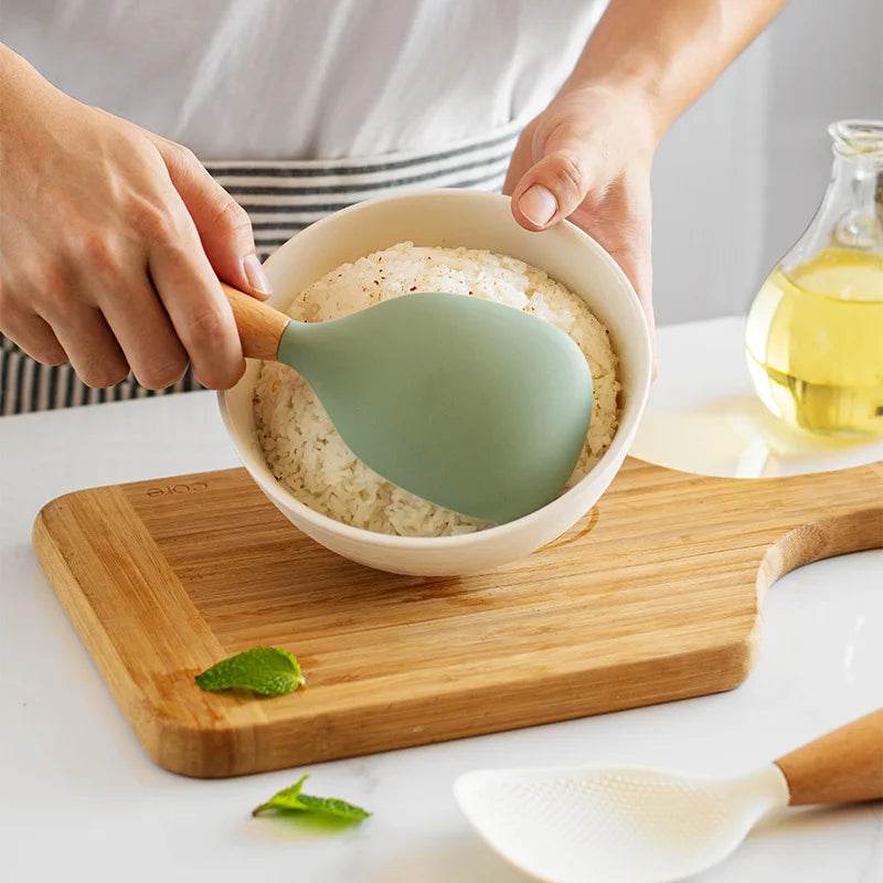 1Pcs Silicone Spoon Non-stick Cooking Spoon Anti-scalding Pot Rice High-temperature-resistant Spoon Durable Kitchen Gadgets - Montero Milan