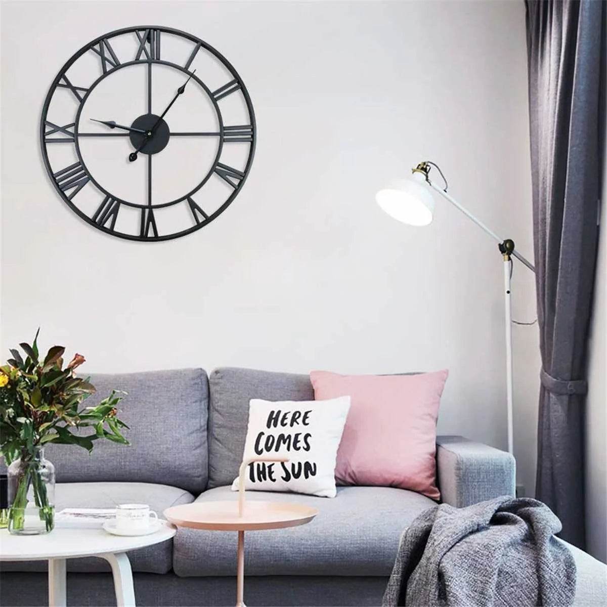 Classic Roman Numeral Metal Wall Clock - Montero Milan