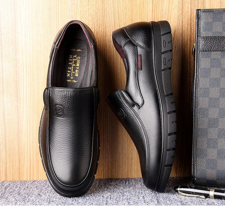Genuine Leather Casual Shoes For Men Flat Platform Walking Shoes Outdoor Footwear Loafers Breathable Sneakers Handmade Shoes