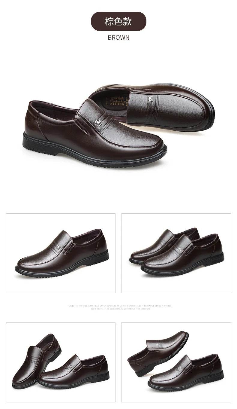 Leather Men Formal Shoes Luxury Brand 2025 Men's Loafers Dress Moccasins Breathable Slip on Black Driving Shoes Plus Size 38-46 - Montero Milan