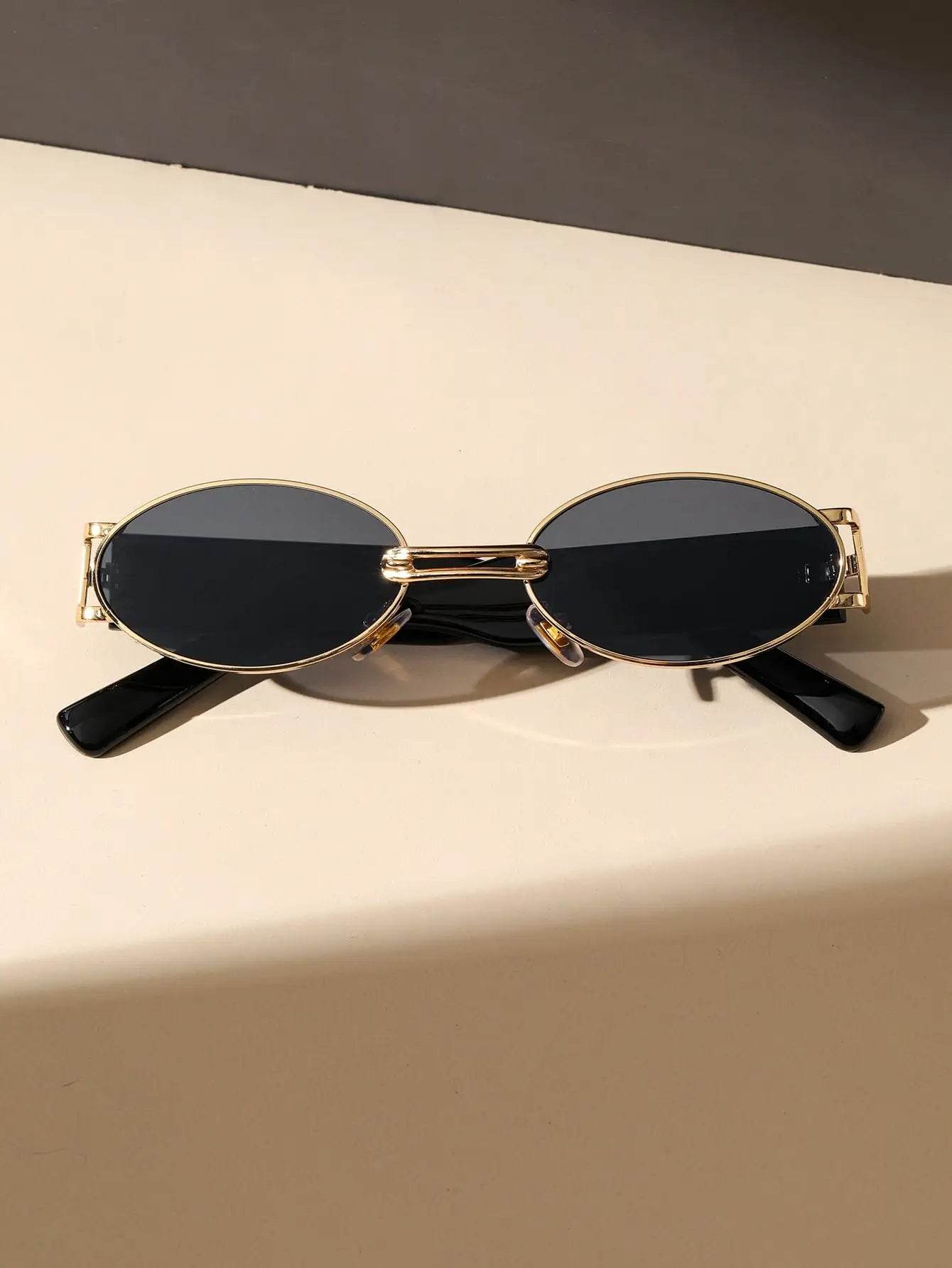 Gold Oval Retro Sunglasses - Montero Milan