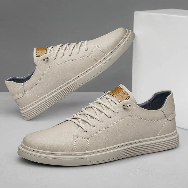 Genuine Leather Casual Oxford Sneakers