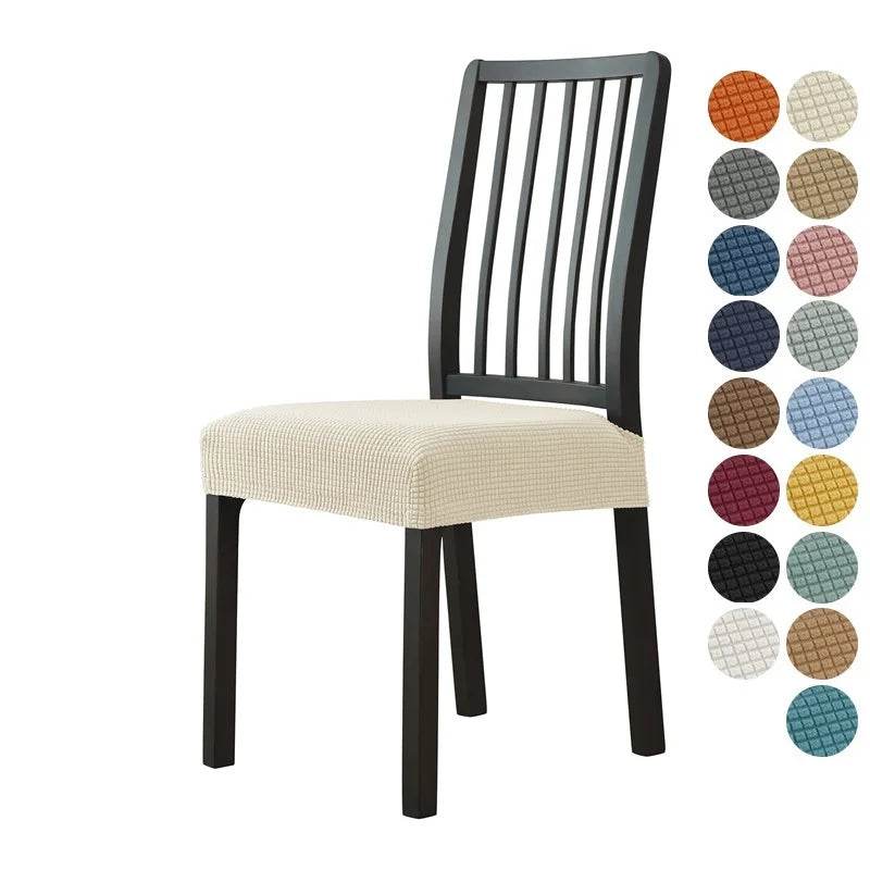 1PC Stretch Dining Chair Seat Cover Jacquard Solid Color Chairs Covers Removable Anti-Dust Chair Cushion Slipcovers Hotel Home - Montero Milan