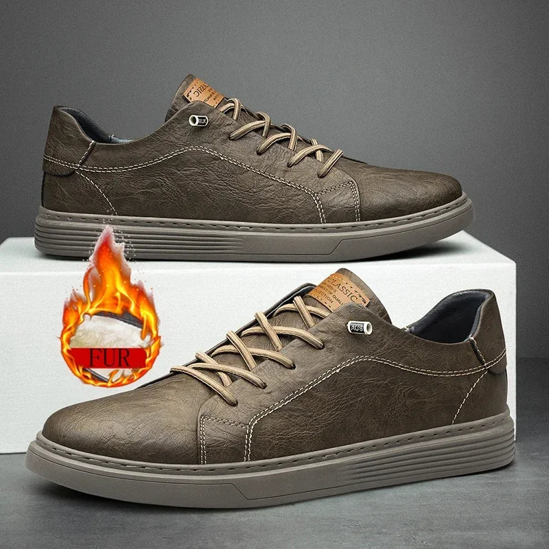 Genuine Leather Casual Oxford Sneakers