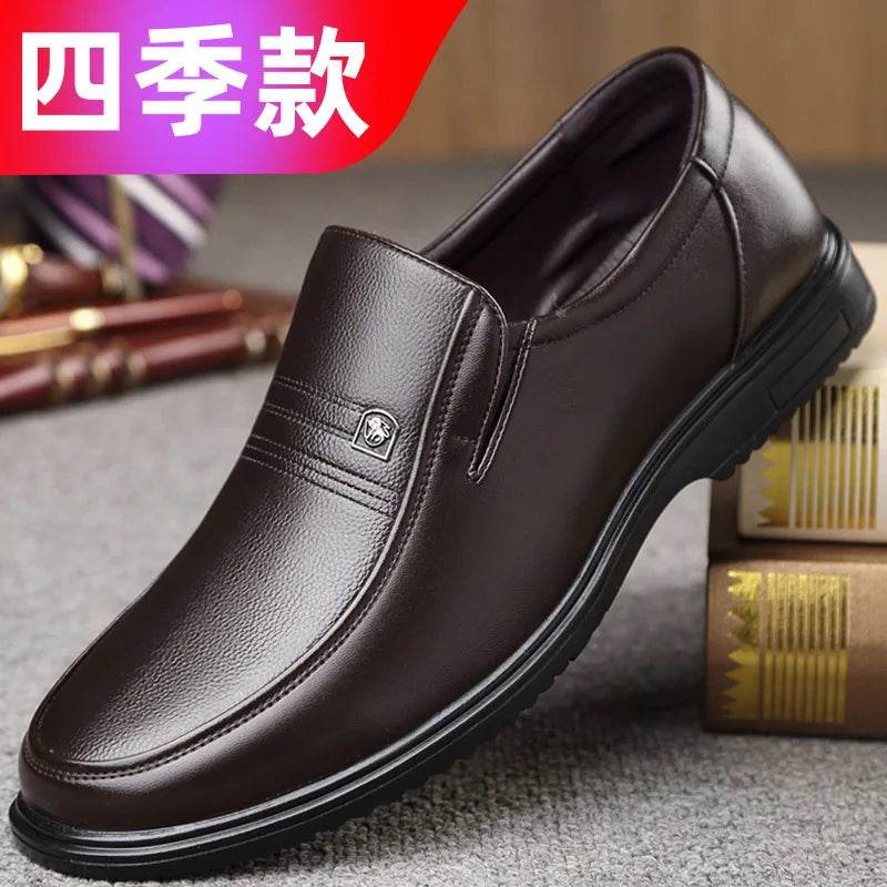 Leather Men Formal Shoes Luxury Brand 2025 Men's Loafers Dress Moccasins Breathable Slip on Black Driving Shoes Plus Size 38-46 - Montero Milan