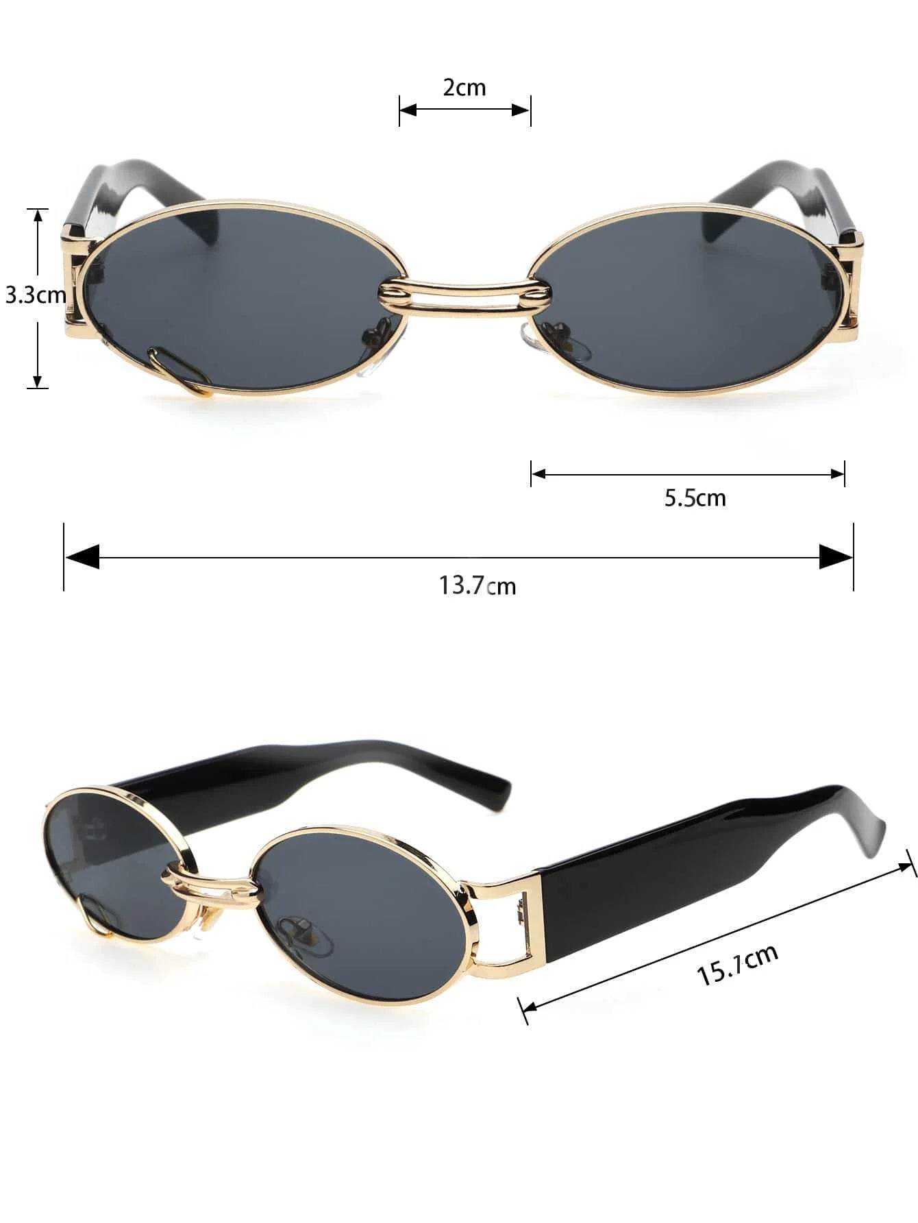 Gold Oval Retro Sunglasses - Montero Milan