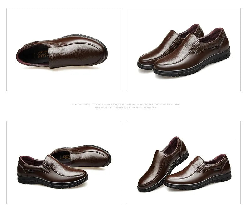 Genuine Leather Casual Shoes For Men Flat Platform Walking Shoes Outdoor Footwear Loafers Breathable Sneakers Handmade Shoes