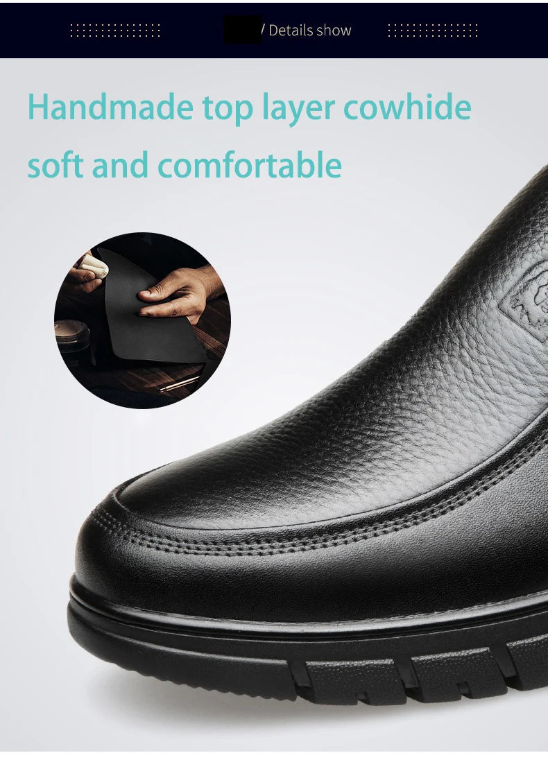 Genuine Leather Casual Shoes For Men Flat Platform Walking Shoes Outdoor Footwear Loafers Breathable Sneakers Handmade Shoes