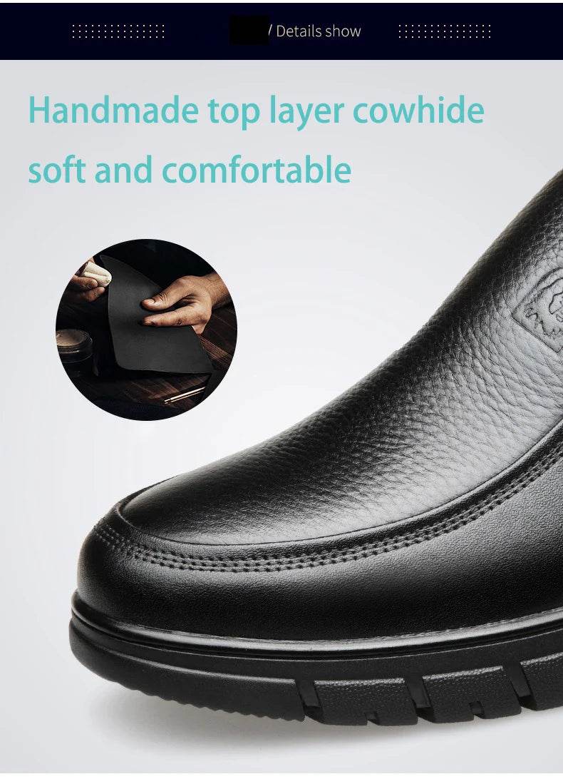 Genuine Leather Casual Shoes For Men Flat Platform Walking Shoes Outdoor Footwear Loafers Breathable Sneakers Handmade Shoes - Montero Milan
