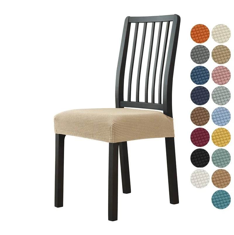 1PC Stretch Dining Chair Seat Cover Jacquard Solid Color Chairs Covers Removable Anti-Dust Chair Cushion Slipcovers Hotel Home - Montero Milan
