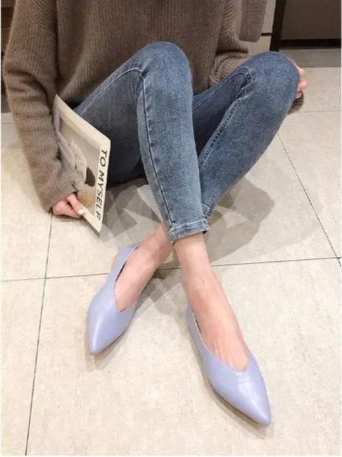 AIYUQI Female Shoes Large Size 2025 Pointedtoe Genuine Leather Flat Shoes Women Shallow Mouth Comfortable Women's Boat Shoes - Montero Milan