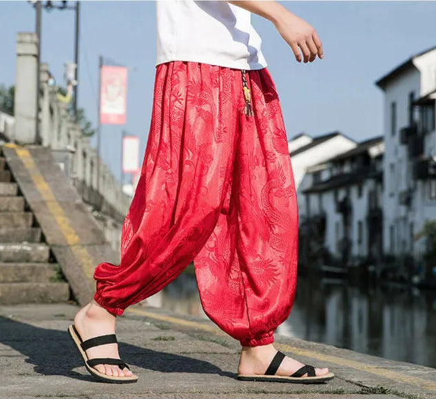 Samurai Style Wide-Leg Trousers