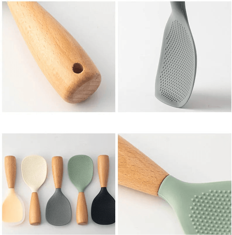 1Pcs Silicone Spoon Non-stick Cooking Spoon Anti-scalding Pot Rice High-temperature-resistant Spoon Durable Kitchen Gadgets - Montero Milan