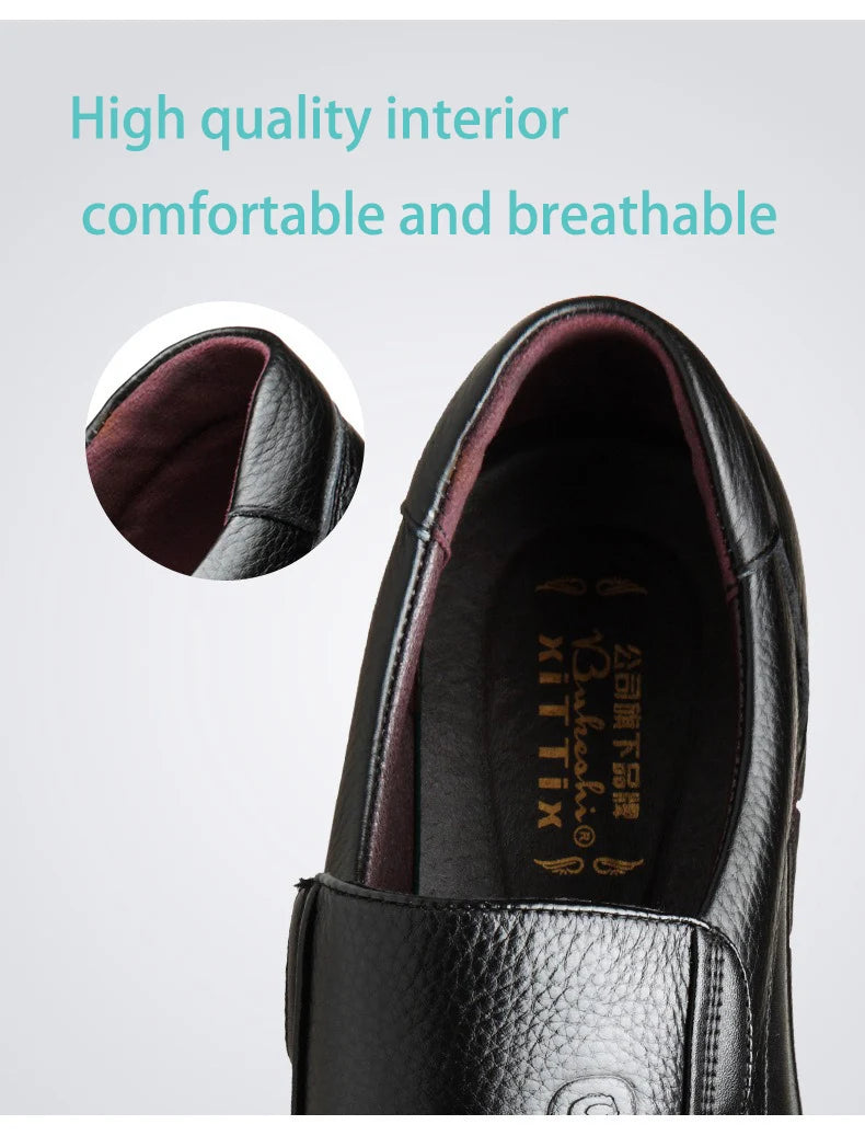 Genuine Leather Casual Shoes For Men Flat Platform Walking Shoes Outdoor Footwear Loafers Breathable Sneakers Handmade Shoes