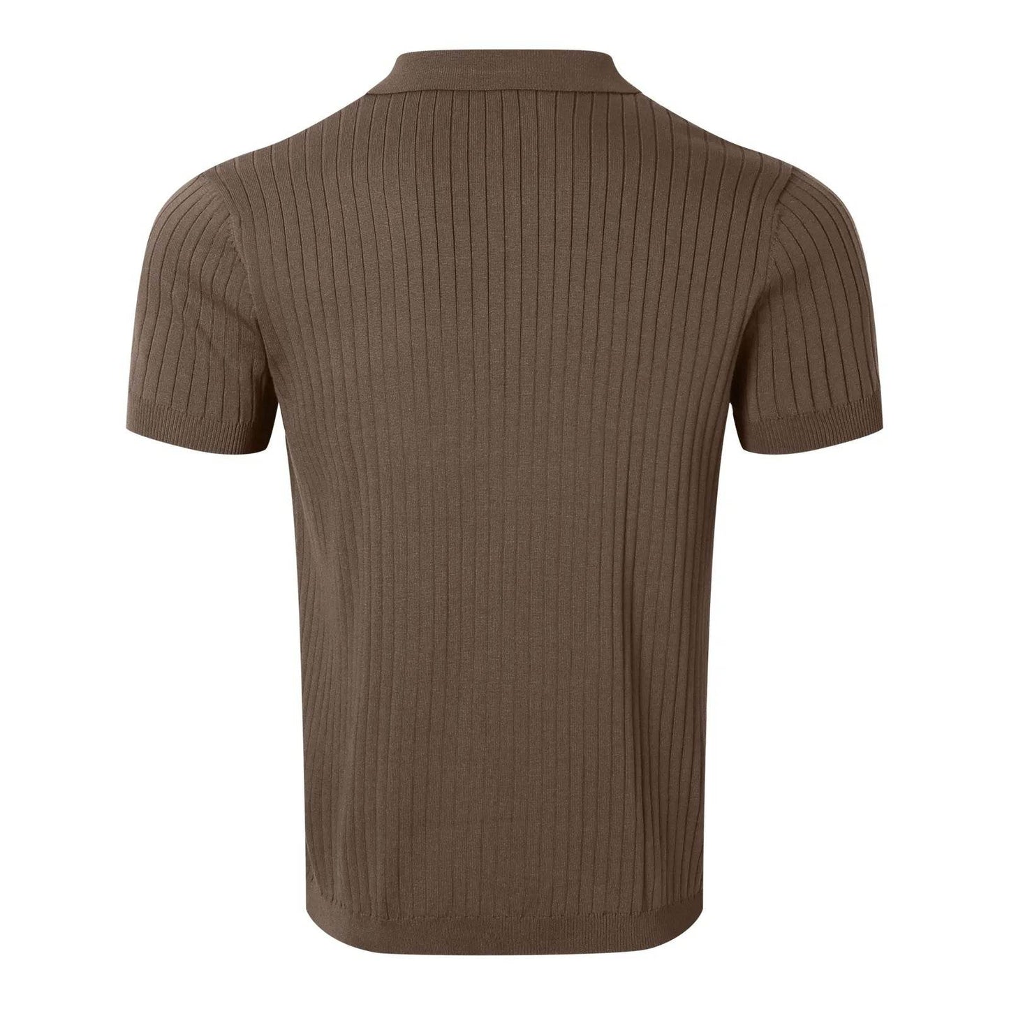 Retro Knit Striped Polo Shirt - Montero Milan