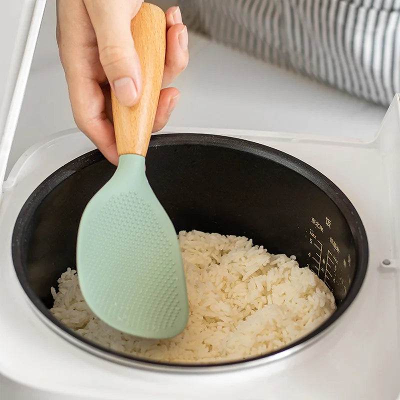 1Pcs Silicone Spoon Non-stick Cooking Spoon Anti-scalding Pot Rice High-temperature-resistant Spoon Durable Kitchen Gadgets - Montero Milan