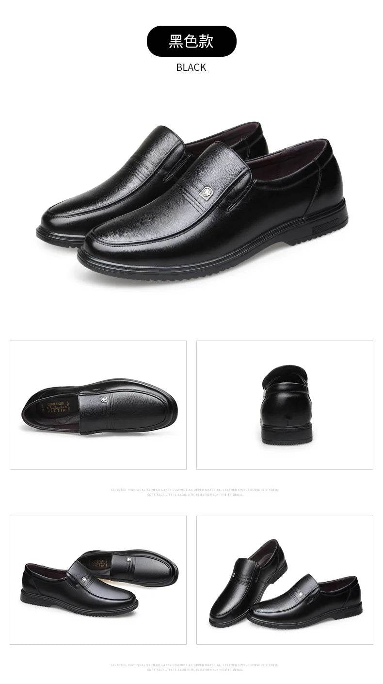 Leather Men Formal Shoes Luxury Brand 2025 Men's Loafers Dress Moccasins Breathable Slip on Black Driving Shoes Plus Size 38-46 - Montero Milan