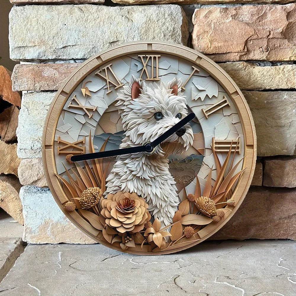 West Highland White Terrier Silent Wall Clock - Montero Milan