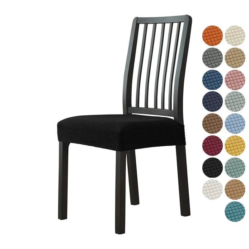 1PC Stretch Dining Chair Seat Cover Jacquard Solid Color Chairs Covers Removable Anti-Dust Chair Cushion Slipcovers Hotel Home - Montero Milan