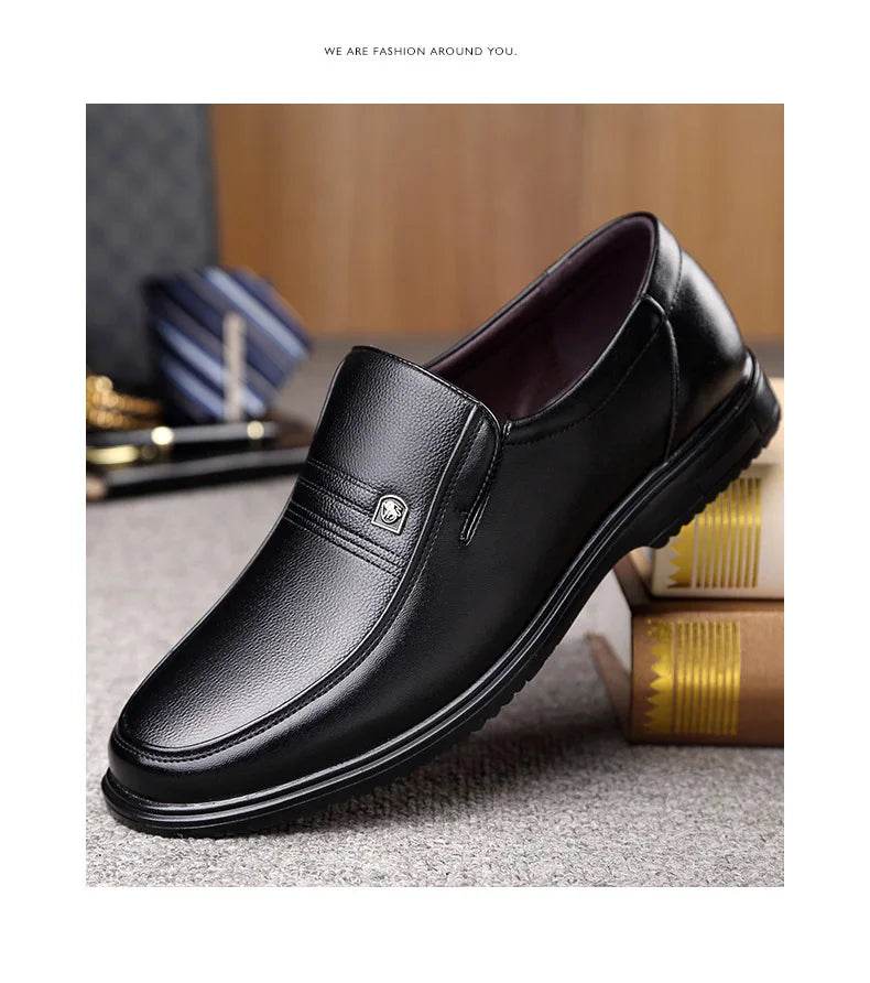 Leather Men Formal Shoes Luxury Brand 2025 Men's Loafers Dress Moccasins Breathable Slip on Black Driving Shoes Plus Size 38-46 - Montero Milan