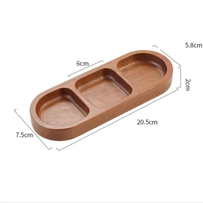 Naturuta™ Solid Wood Sauce & Snack Tray