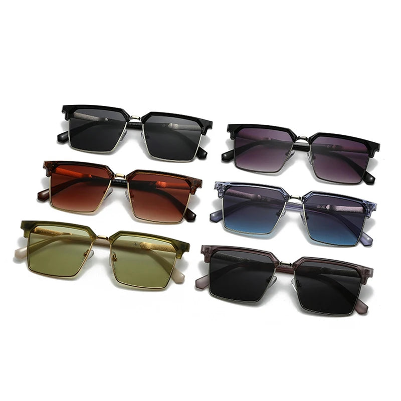 SHAUNA Square Women Fashion Sunglasses Gradient Men Vintage Green Sun Glasses Shades UV400