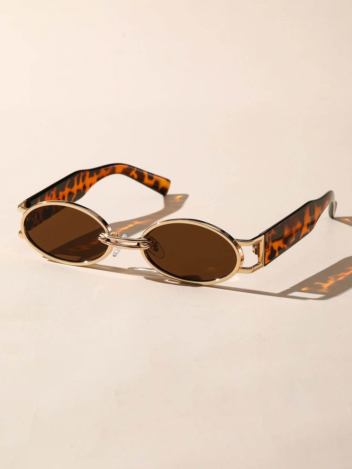 Gold Oval Retro Sunglasses - Montero Milan