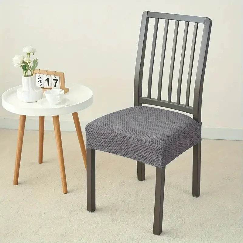 1PC Stretch Dining Chair Seat Cover Jacquard Solid Color Chairs Covers Removable Anti-Dust Chair Cushion Slipcovers Hotel Home - Montero Milan