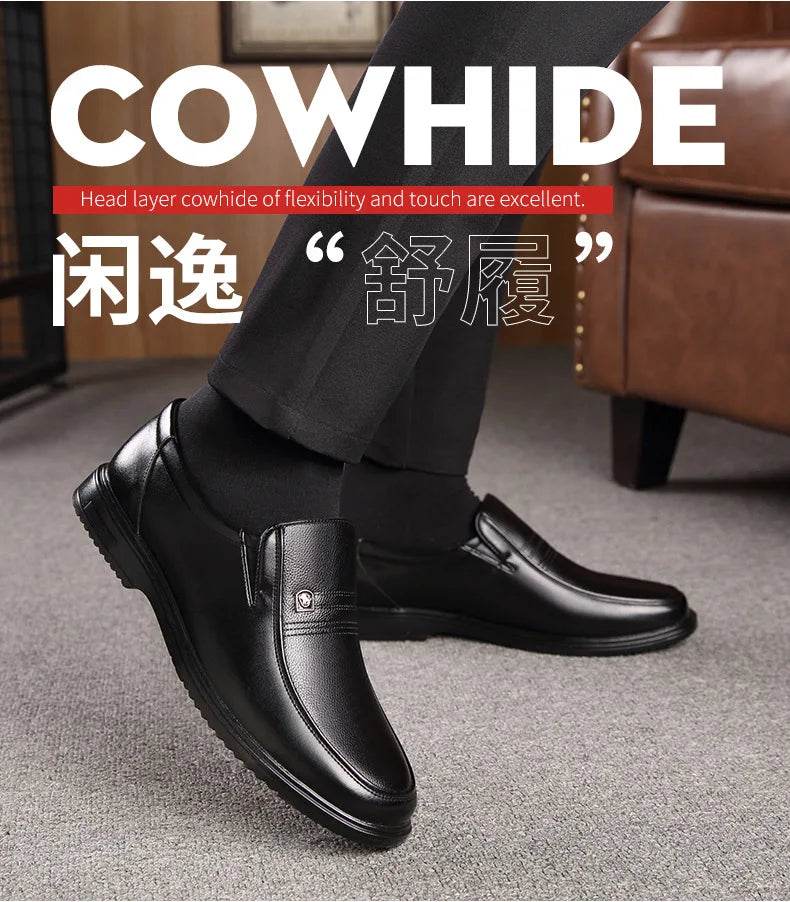 Leather Men Formal Shoes Luxury Brand 2025 Men's Loafers Dress Moccasins Breathable Slip on Black Driving Shoes Plus Size 38-46 - Montero Milan