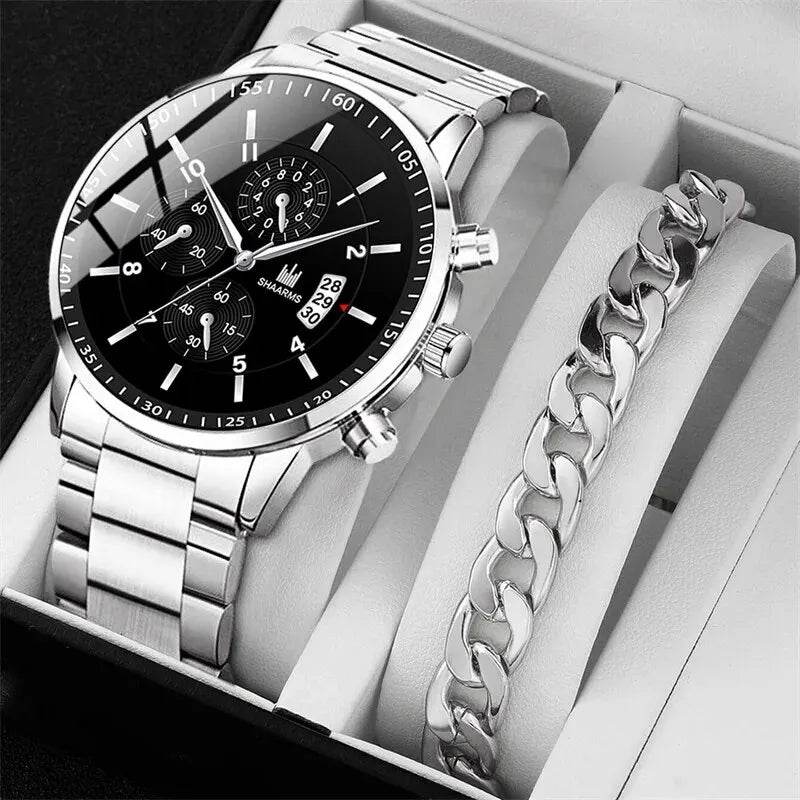 Timeless Stainless Steel Watch & Bracelet Set (Buy 2 Get 1 Free) - Montero Milan
