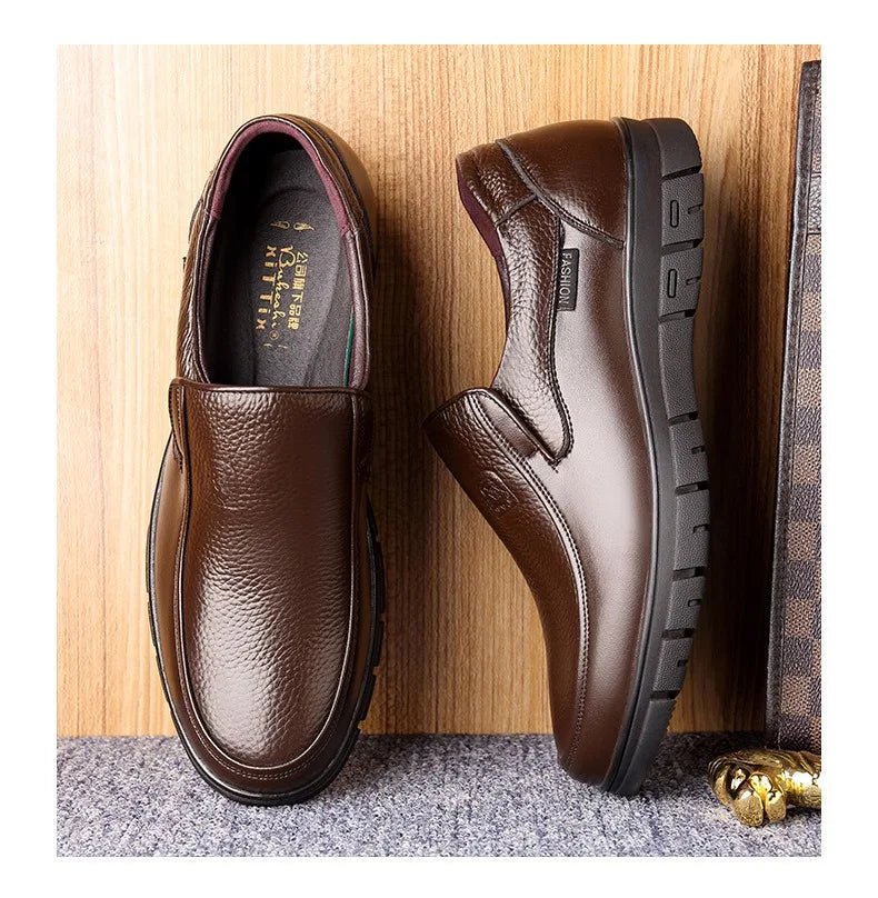 Genuine Leather Casual Shoes For Men Flat Platform Walking Shoes Outdoor Footwear Loafers Breathable Sneakers Handmade Shoes