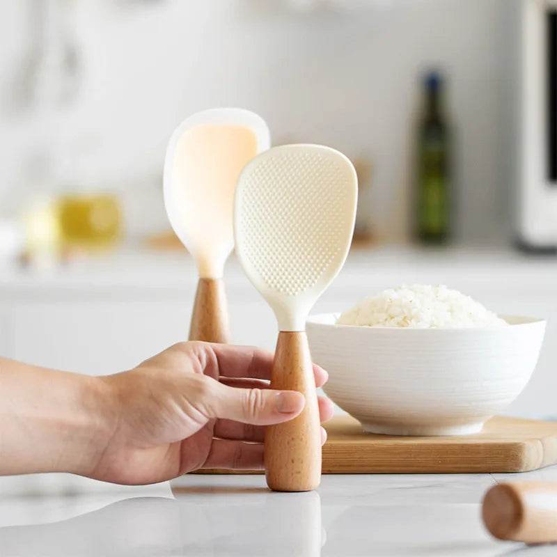 1Pcs Silicone Spoon Non-stick Cooking Spoon Anti-scalding Pot Rice High-temperature-resistant Spoon Durable Kitchen Gadgets - Montero Milan