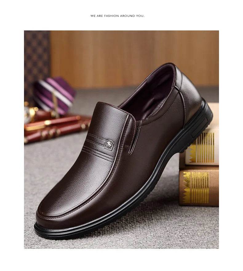 Leather Men Formal Shoes Luxury Brand 2025 Men's Loafers Dress Moccasins Breathable Slip on Black Driving Shoes Plus Size 38-46 - Montero Milan