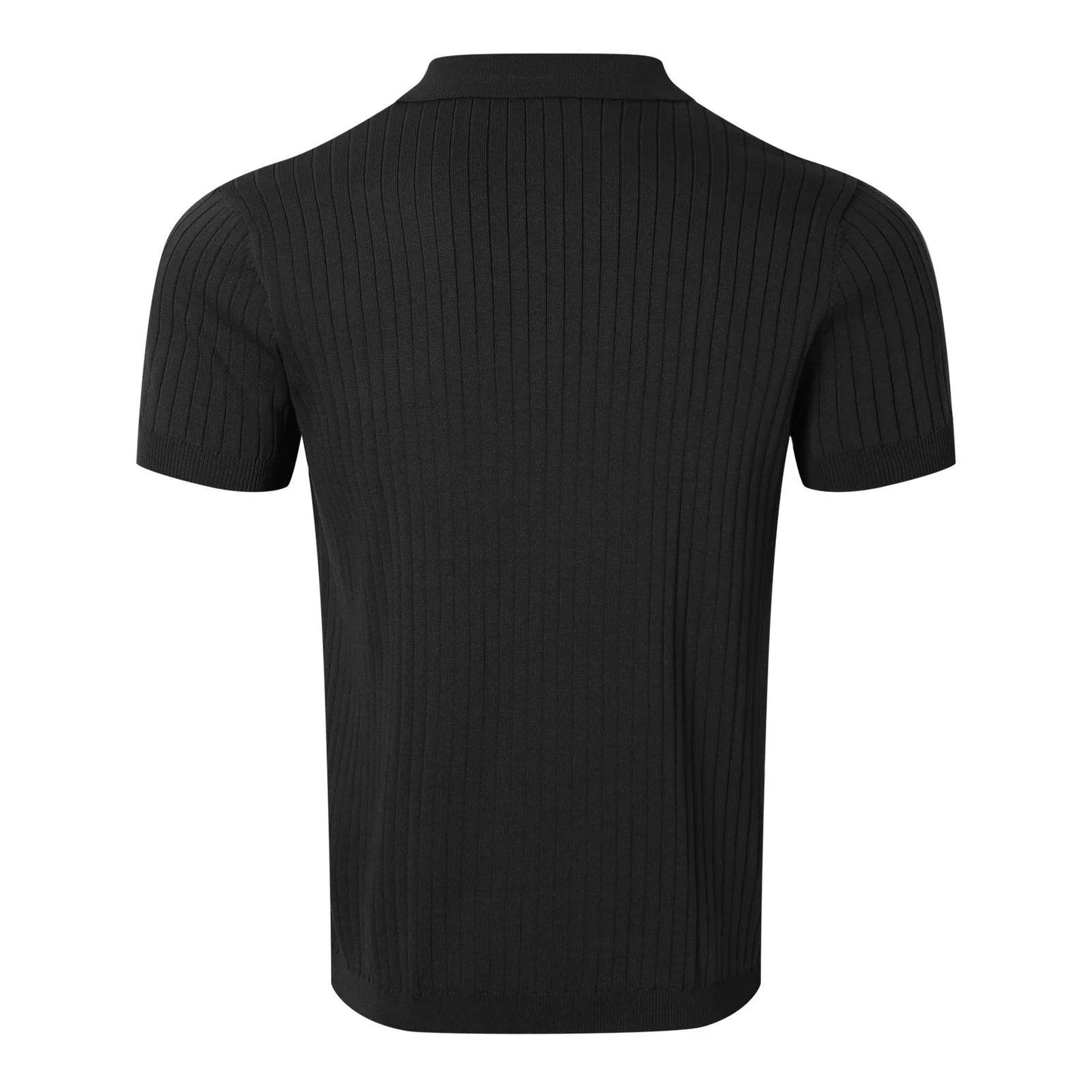 Retro Knit Striped Polo Shirt - Montero Milan