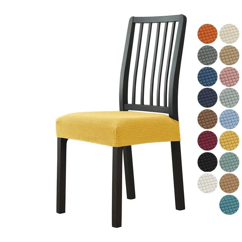 1PC Stretch Dining Chair Seat Cover Jacquard Solid Color Chairs Covers Removable Anti-Dust Chair Cushion Slipcovers Hotel Home - Montero Milan