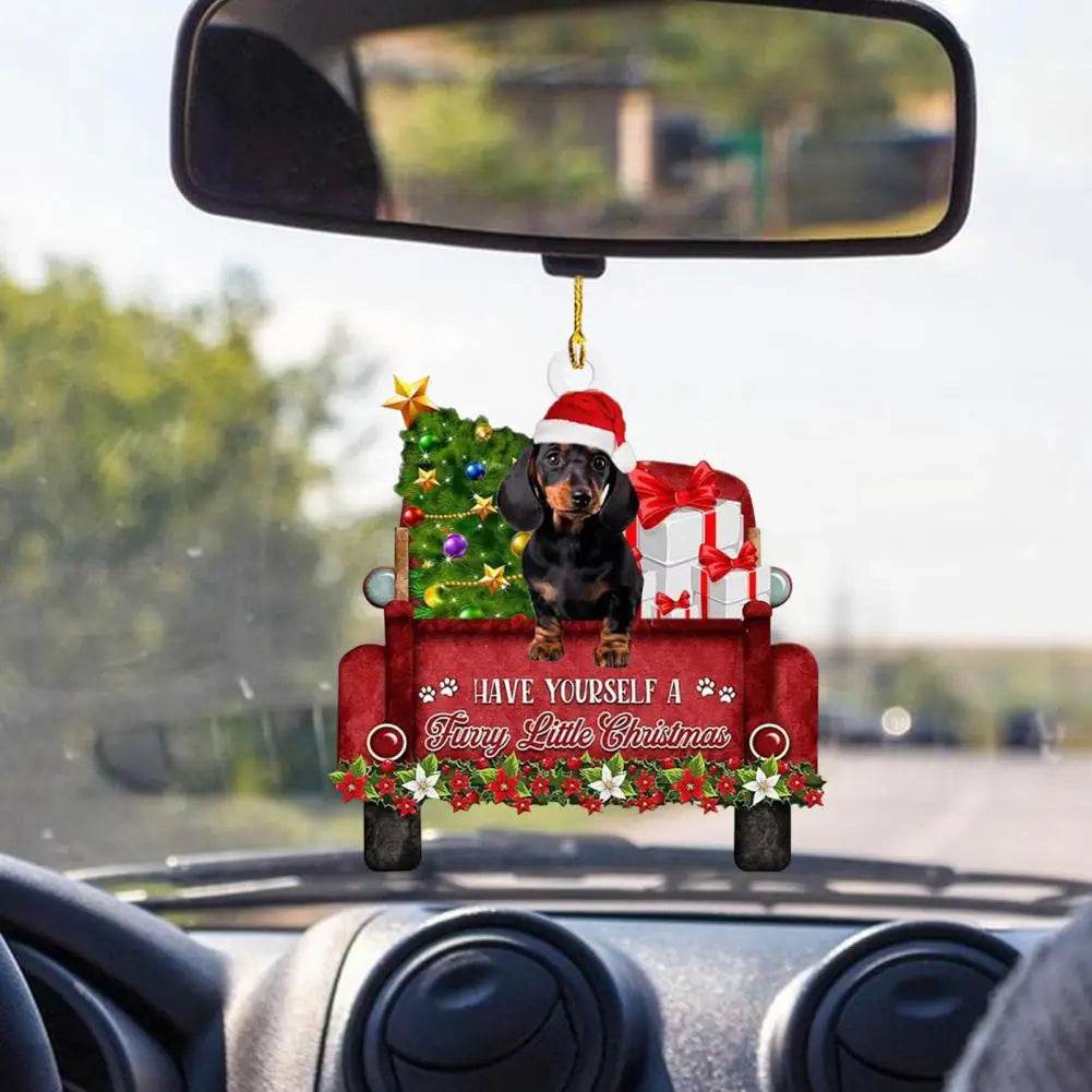 Dachshund Pendant Auto Rearview Mirror Ornament With Lanyard Realistic Shape Christmas Tree Decor Dog Hanging Pendant 개 펜던트 - Montero Milan