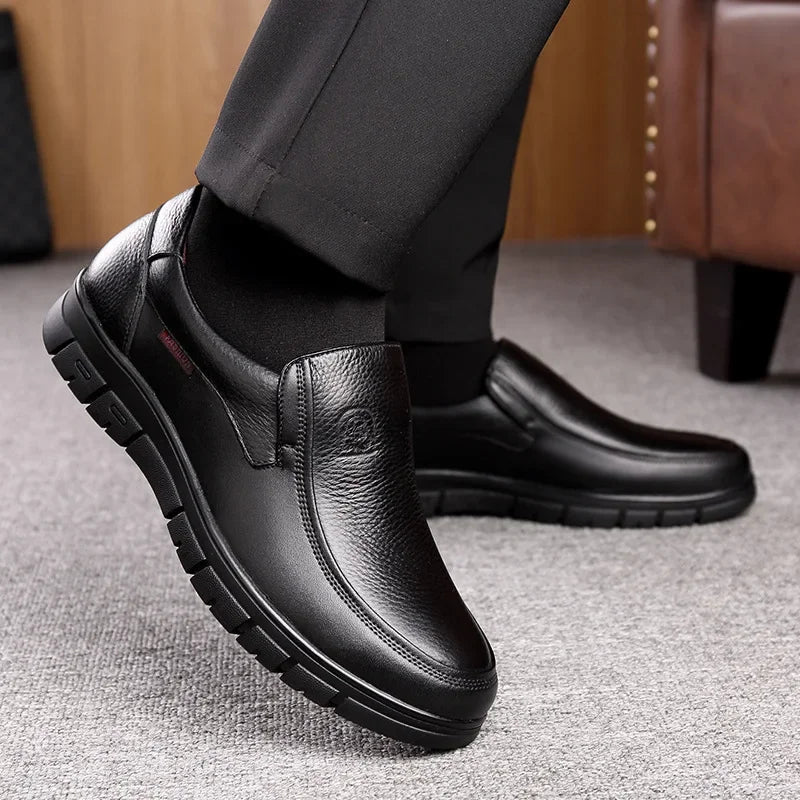 Genuine Leather Casual Shoes For Men Flat Platform Walking Shoes Outdoor Footwear Loafers Breathable Sneakers Handmade Shoes