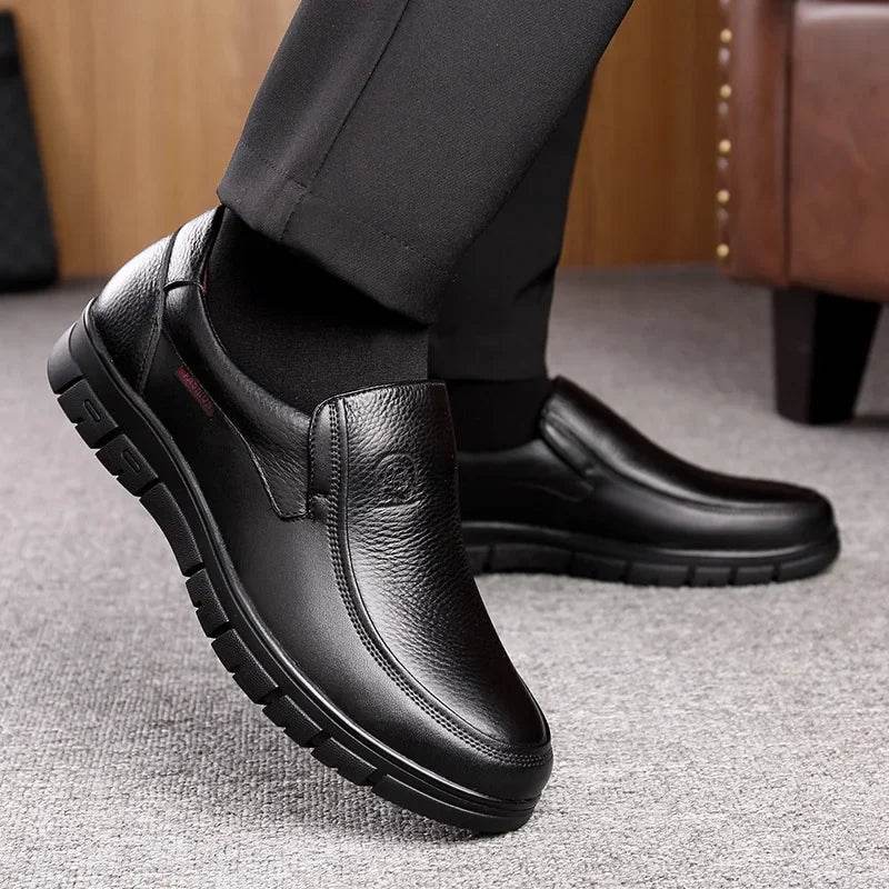 Genuine Leather Casual Shoes For Men Flat Platform Walking Shoes Outdoor Footwear Loafers Breathable Sneakers Handmade Shoes - Montero Milan
