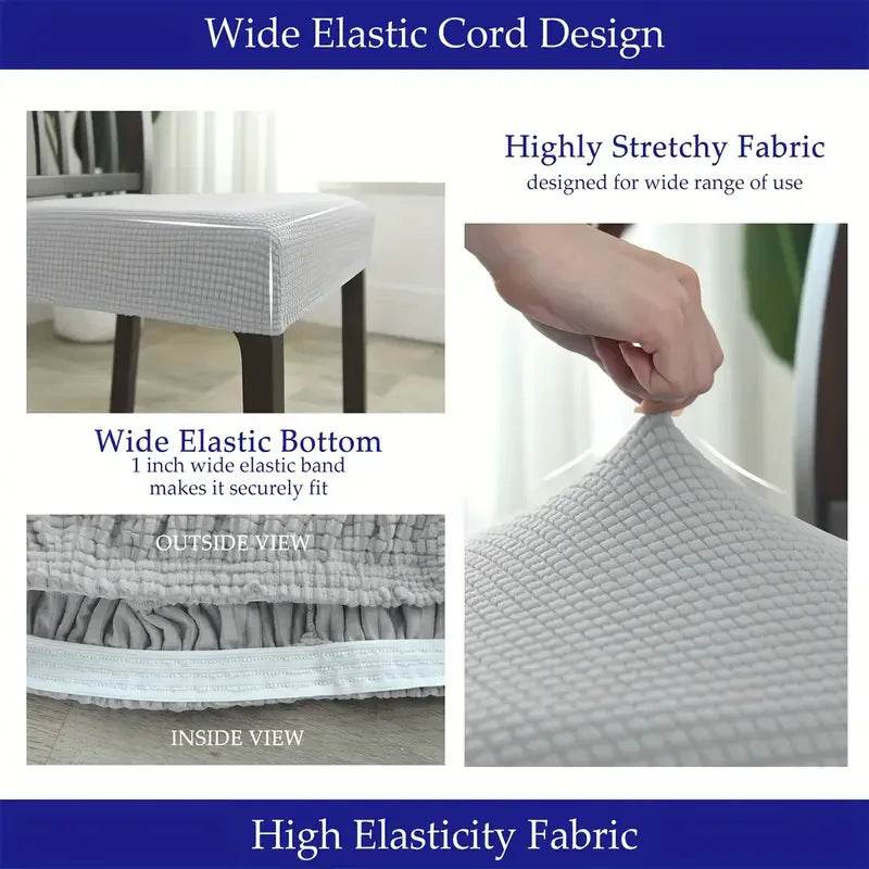 1PC Stretch Dining Chair Seat Cover Jacquard Solid Color Chairs Covers Removable Anti-Dust Chair Cushion Slipcovers Hotel Home - Montero Milan