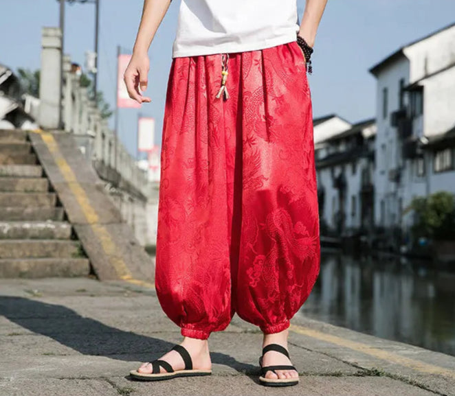 Samurai Style Wide-Leg Trousers